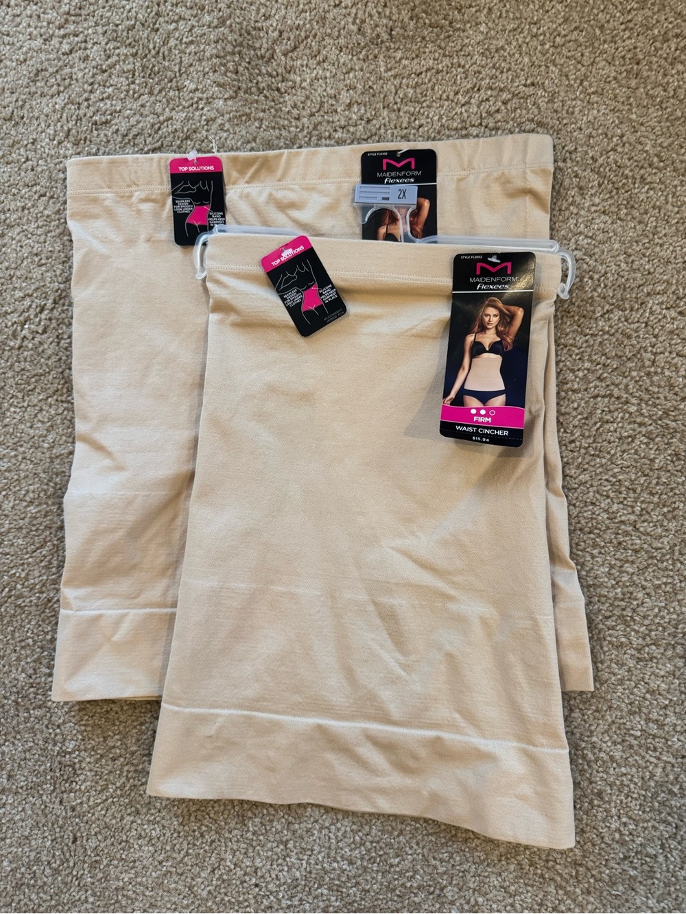 Two Maidenform Nude Waist Cincher Shapewear - 2X (Beige)